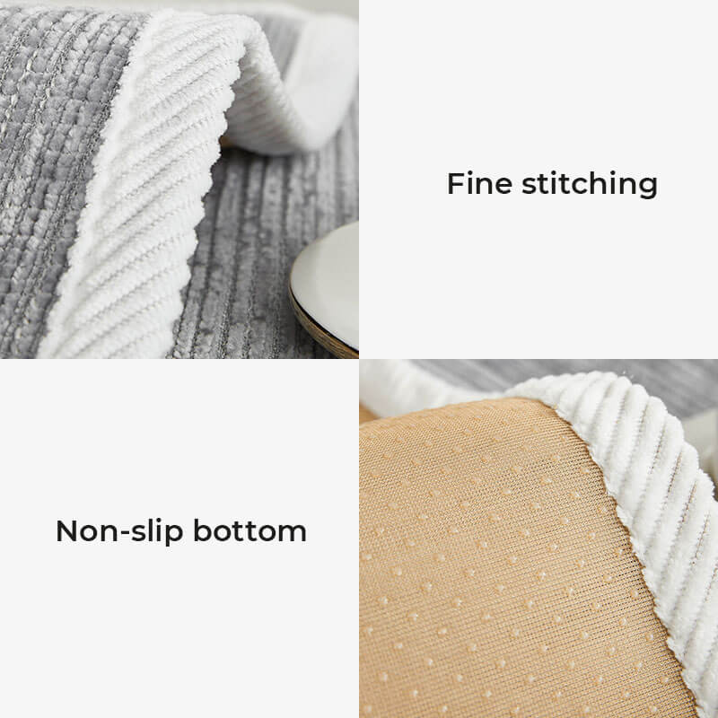 Easy clean striped chenille sofa cover. Pet-friendly, anti-scratch furniture protector for sectional sofas.