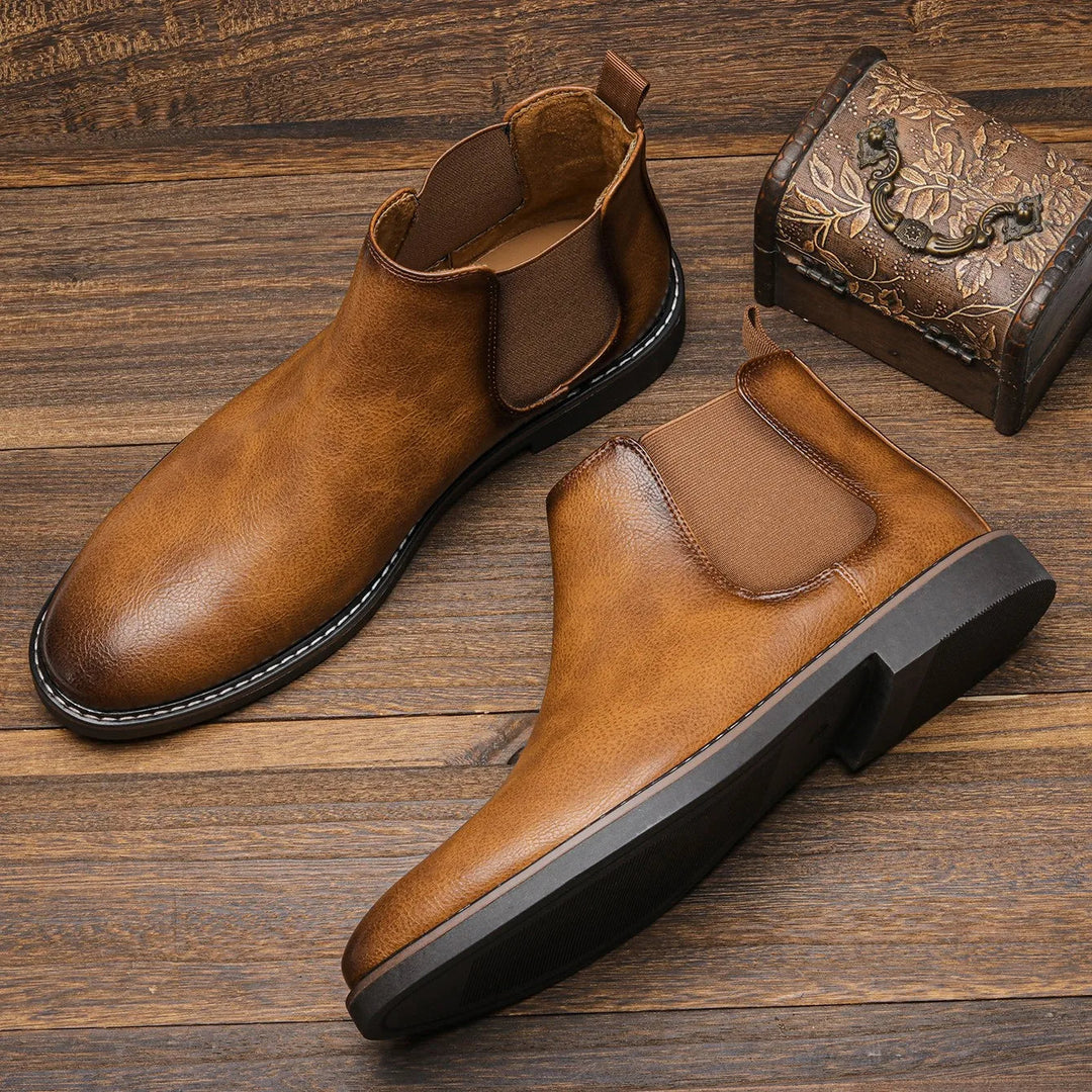 Stylish & comfortable men's ankle boots for everyday wear, versatile for casual or dressy looks.