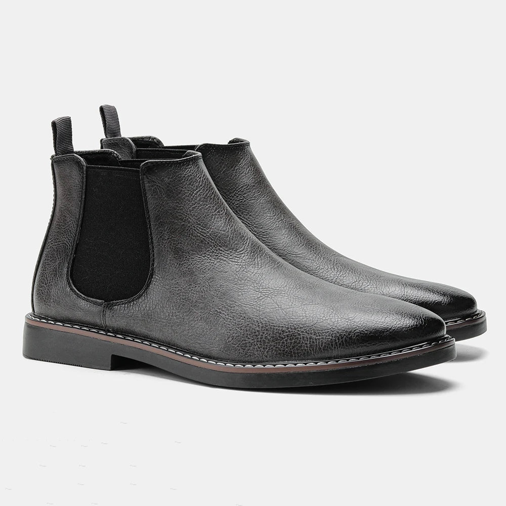 Elegant men's dress ankle boots, offering sophisticated style and comfortable support for work or events.