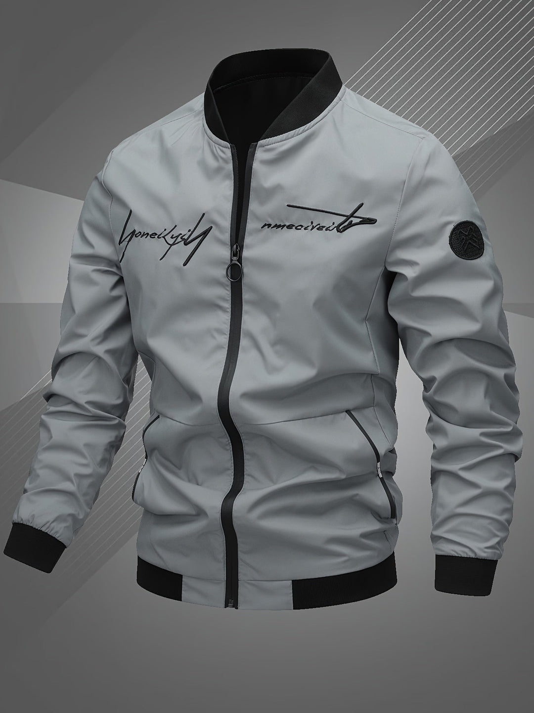 Men's bomber jacket, a versatile zip-up outerwear piece in a dark color for everyday style.