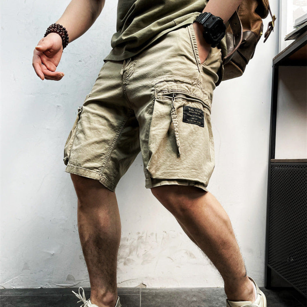 Stylish men's cargo shorts, perfect for summer comfort and casual adventures. Features multiple utility pockets.
