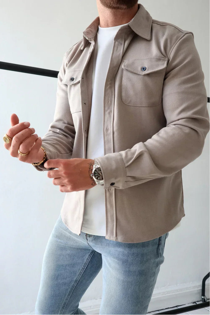 Men's versatile overshirt, a smart casual layering shirt for stylish everyday wear.