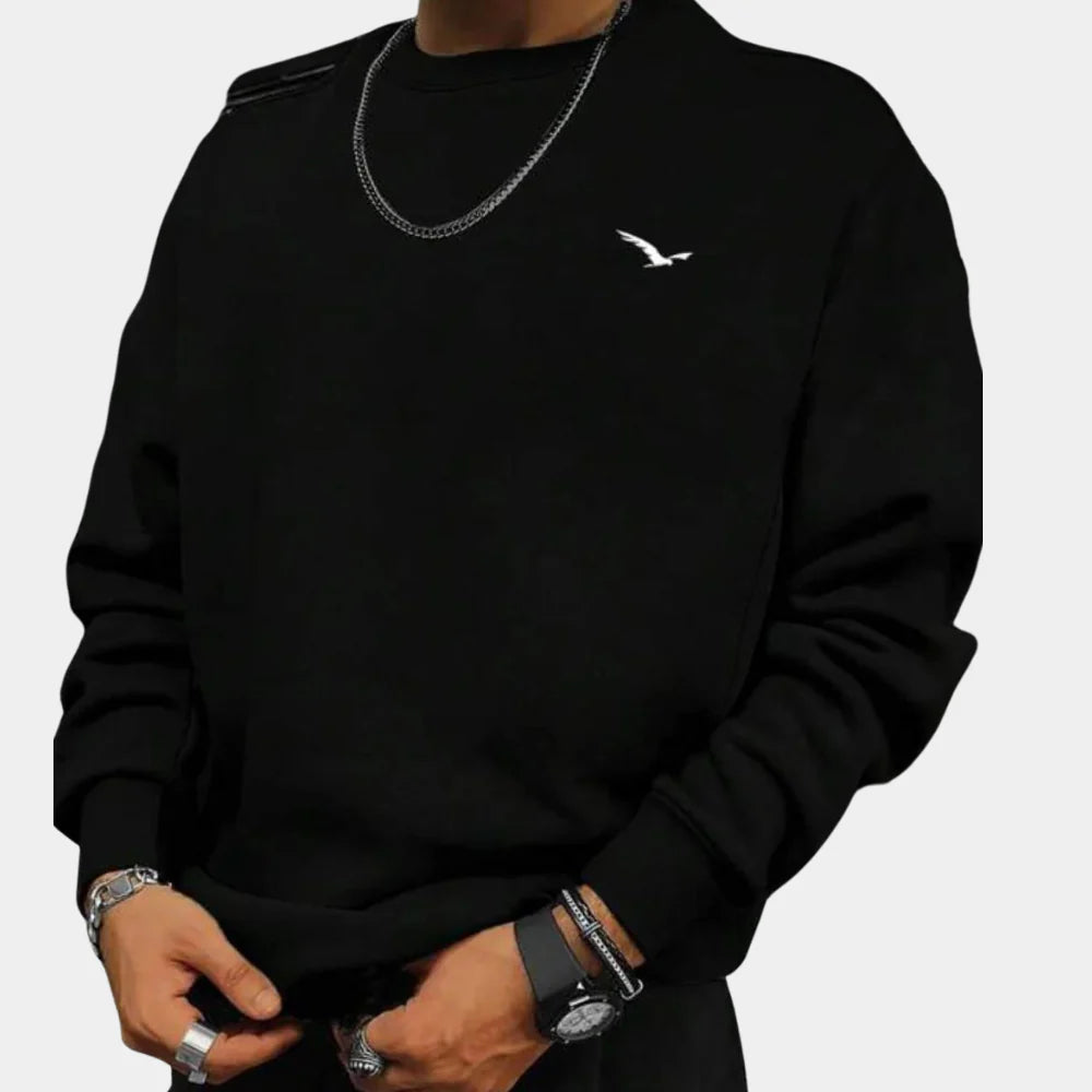 New stylish men's everyday comfort sweater. Classic crew neck, long sleeve, perfect for modern casual wear.