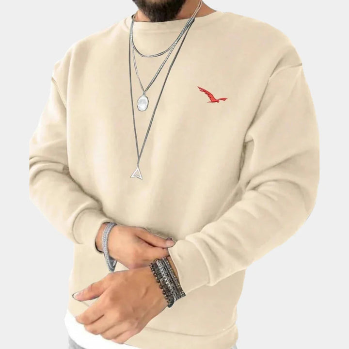 Men's comfortable and stylish long sleeve crew neck sweater for versatile everyday casual fashion.