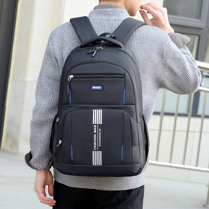 Stylish men's full-grain leather backpack for timeless appeal.
