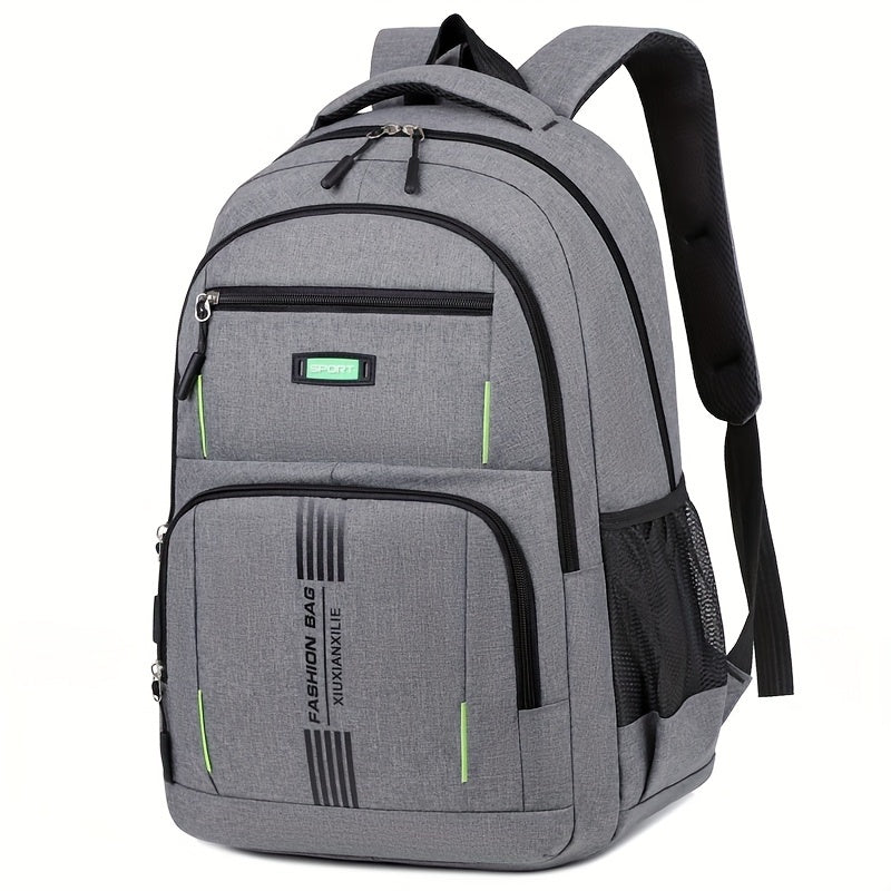 Men's durable full-grain leather backpack, ideal for travel, work, and daily commute.