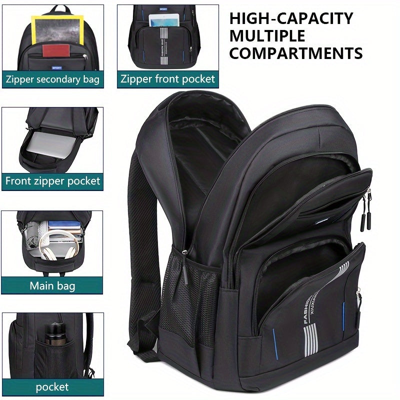 Premium full-grain leather backpack for men's work, travel, and daily use.