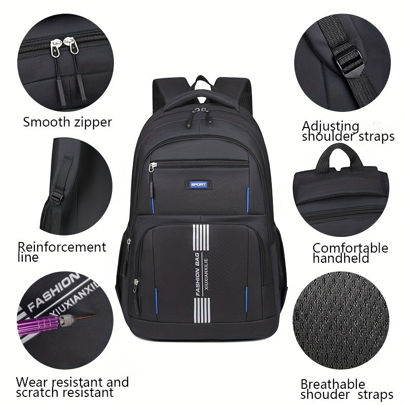 Elegant men's full-grain leather backpack, perfect for a professional & stylish look.