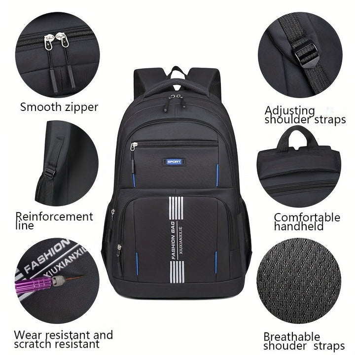 Elegant men's full-grain leather backpack, perfect for a professional & stylish look.