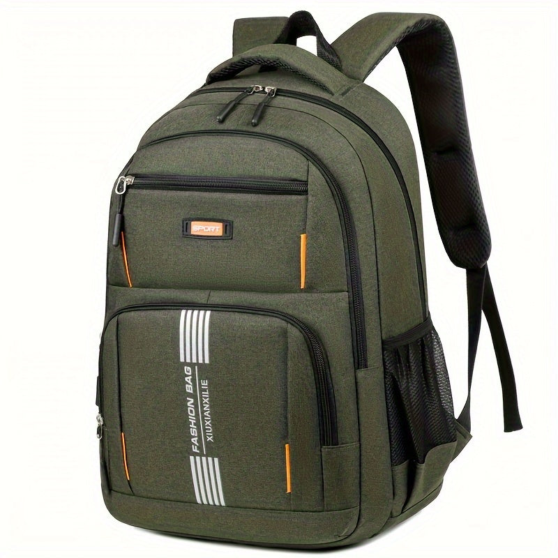 Versatile men's leather everyday backpack, suitable for work, commute, & travel.