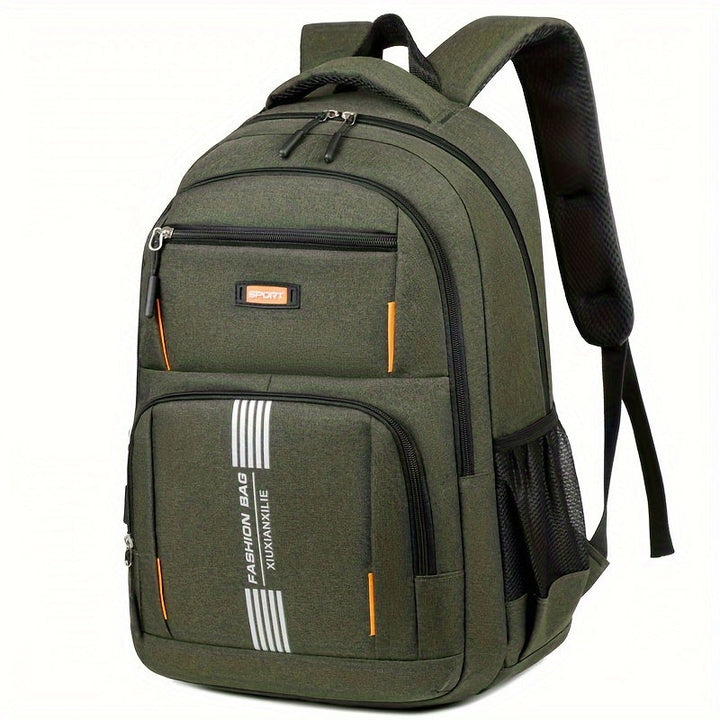Versatile men's leather everyday backpack, suitable for work, commute, & travel.