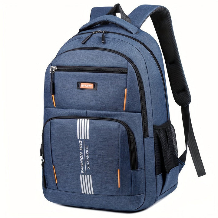 Rugged men's full-grain leather backpack, ensuring long-lasting style & function.