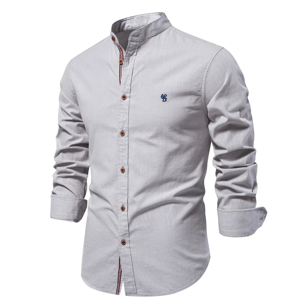 This men's stylish collared button-up shirt offers modern style & comfort, ideal for versatile everyday fashion.