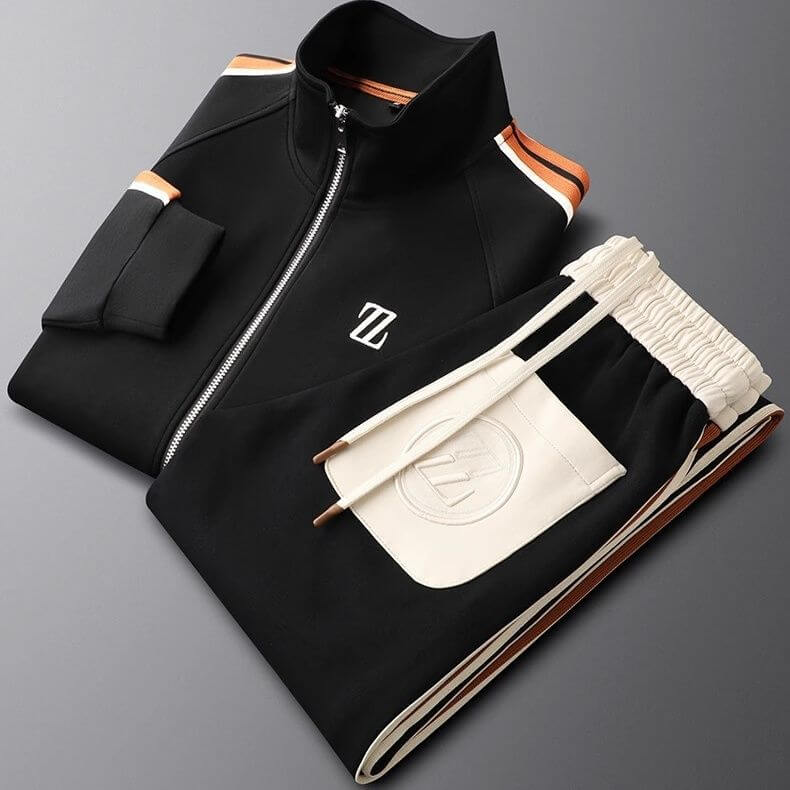 Everyday men's sportswear tracksuit. Modern matching set for athletic performance and casual comfort.