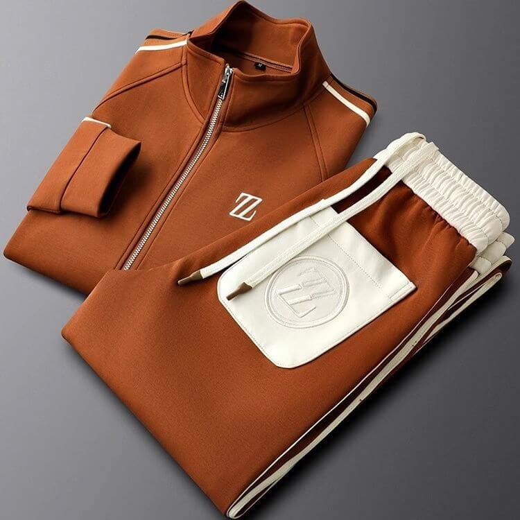 Men's athletic leisure tracksuit. Comfy matching top & pants for active or relaxed moments.