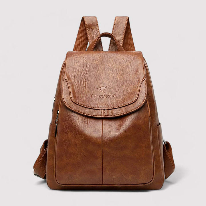 Stylish women's anti-theft backpack, perfect for daily use, travel, and commuting. Secure fashion accessory.