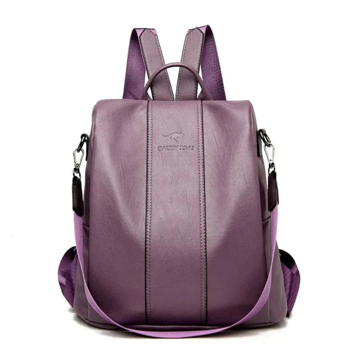 Women's stylish anti-theft backpack, featuring durable leather and secure compartments.