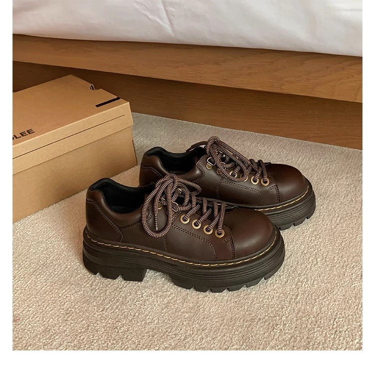 Chunky platform lace-up shoes for women, combining fashion and comfort with a non-slip sole for casual outfits.