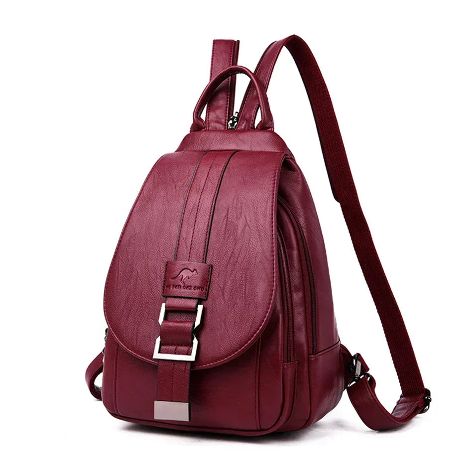 Stylish women's premium water-resistant genuine leather backpack for daily use.