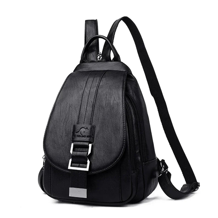 Premium genuine leather women's backpack, water-resistant and stylish for work.