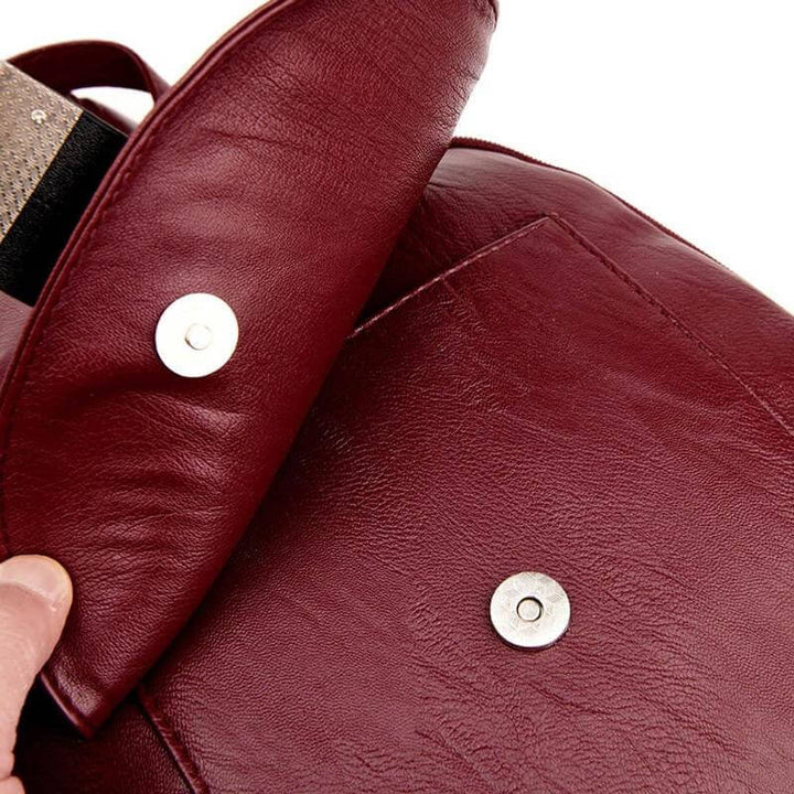 Durable water-resistant genuine leather backpack for women, great as a daily bag.