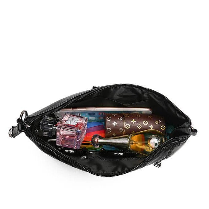 Women's PU leather crossbody bag. Functional clutch & shoulder purse with ample storage.