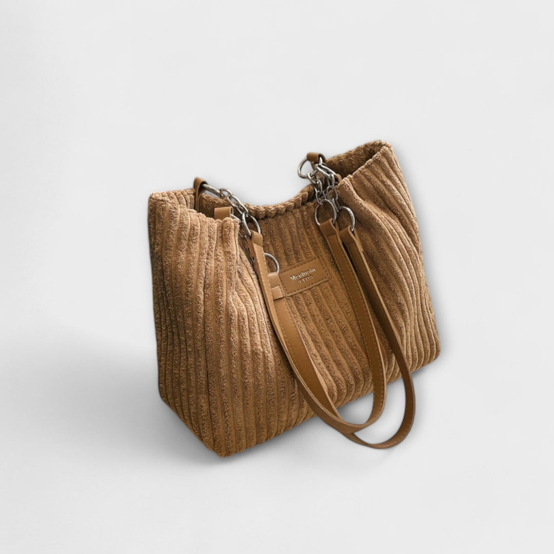 Casual corduroy crossbody bag for women, featuring a versatile design and soft texture