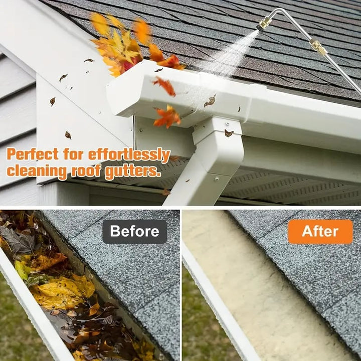 High reach power washer for efficient gutter & roof outdoor cleaning tasks.