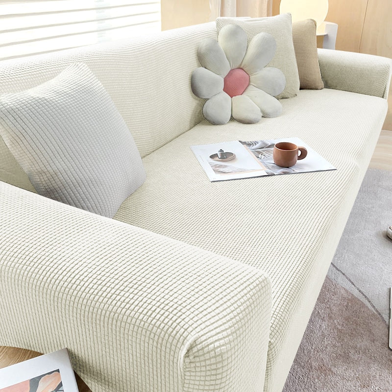 High-quality textured stretch sofa cover, designed for maximum comfort and durability