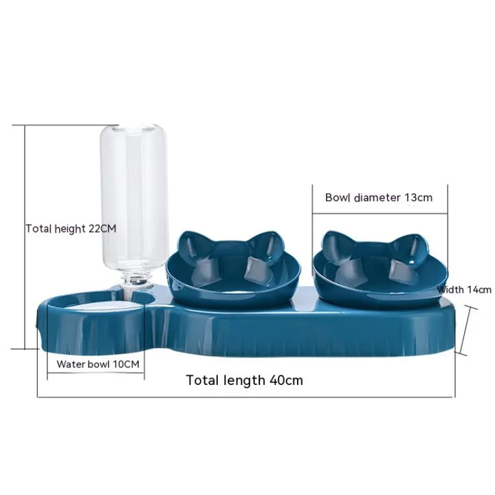 Modern multi-purpose cat food bowl set, anti-slip design. Perfect for food, water, and snacks for pets.