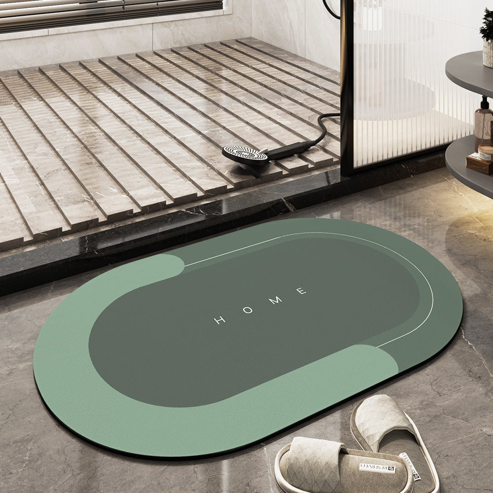 Soft quick-dry bath mat, non-slip backing, highly absorbent for clean, safe bathroom floors.