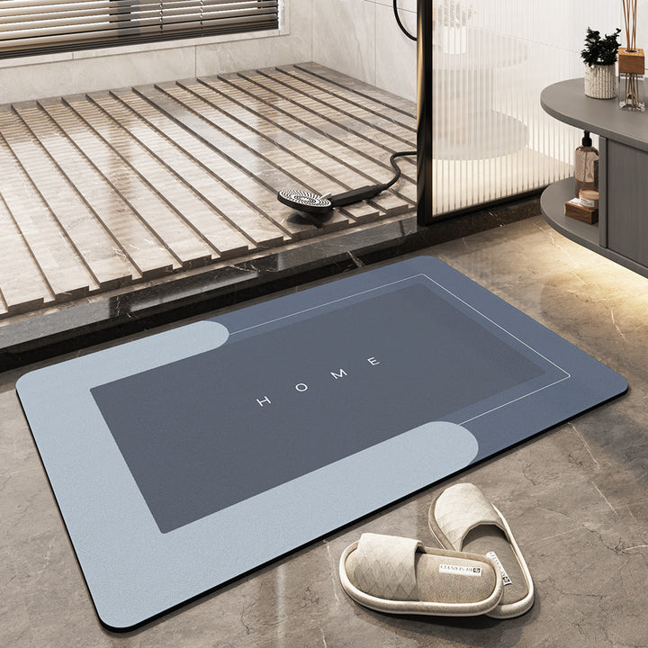 Stylish bath mat, non-slip, ultra absorbent, quick-dry, enhancing bathroom decor & safety.