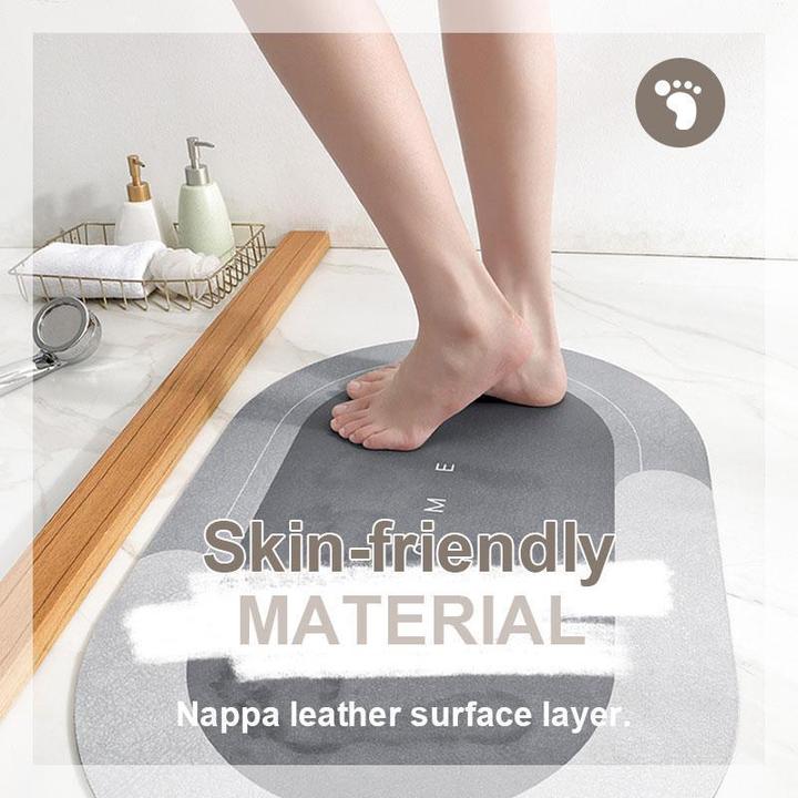 Soft, quick-dry bath rug, highly absorbent & non-slip, perfect for modern bathroom decor.