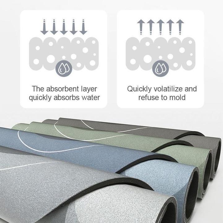 Oval quick-dry bath mat, super absorbent & non-slip, ideal shower mat for safety.