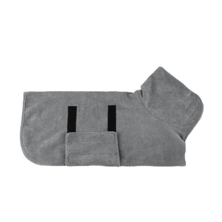 Ultra-absorbent dog drying towel & robe, designed for quick moisture wicking and ultimate pet comfort post-bath.