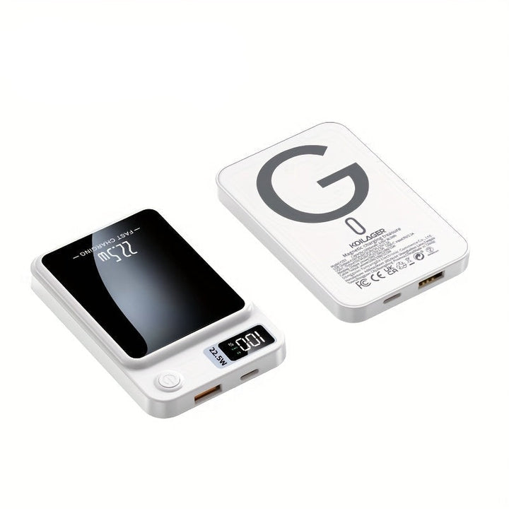Travel essential: ultra slim 10000mAh magnetic power bank for fast wireless charging on-the-go.