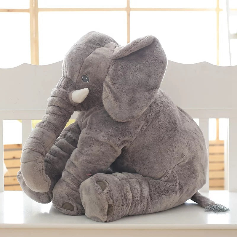 Adorable elephant baby pillow, huggable and ultra-soft, perfect for nursery comfort and play.