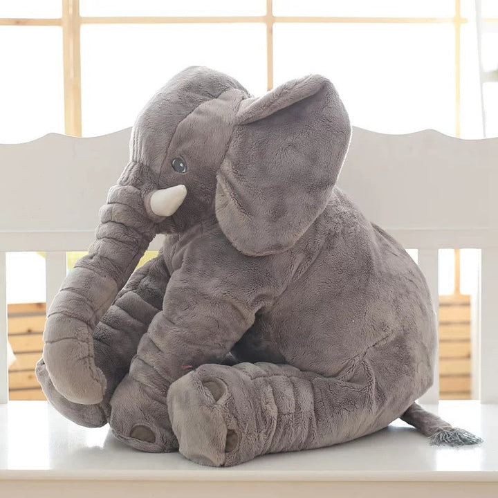 Adorable elephant baby pillow, huggable and ultra-soft, perfect for nursery comfort and play.