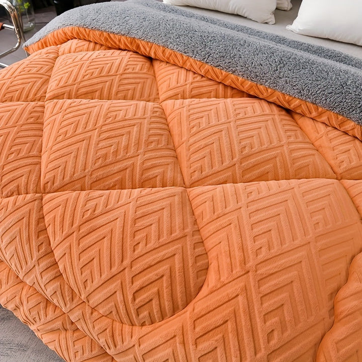 Close-up of the ultra-soft texture of a plush fleece blanket, highlighting its cozy and inviting feel.