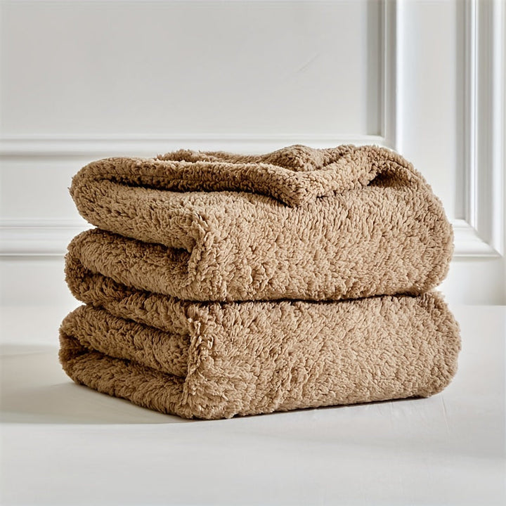 Thick & warm sherpa fleece blanket, incredibly soft for cozy home comfort & stylish decor.