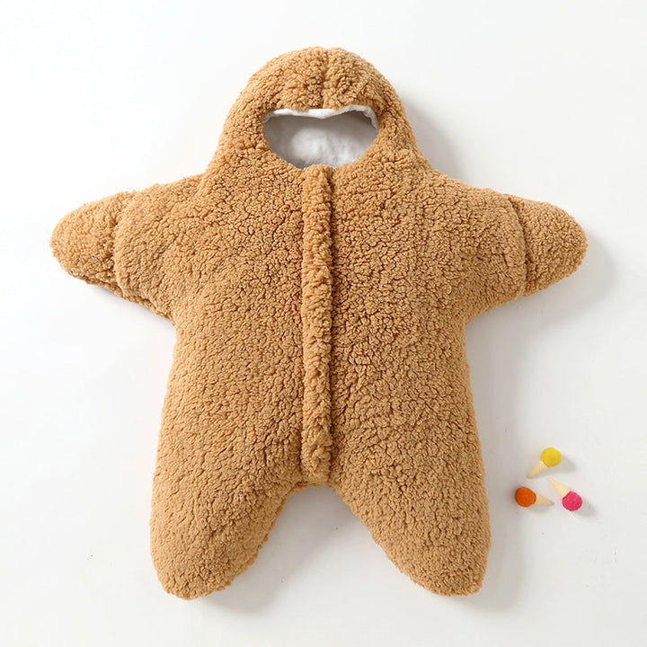 Ultra soft star baby sleeping bag, cozy swaddle wrap for newborns and infants.