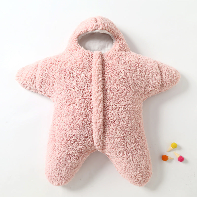 Cute star baby swaddle wrap, ultra soft fleece sleeping bag for your little one.
