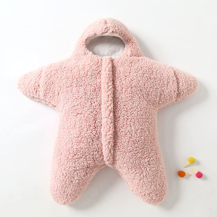 Cute star baby swaddle wrap, ultra soft fleece sleeping bag for your little one.