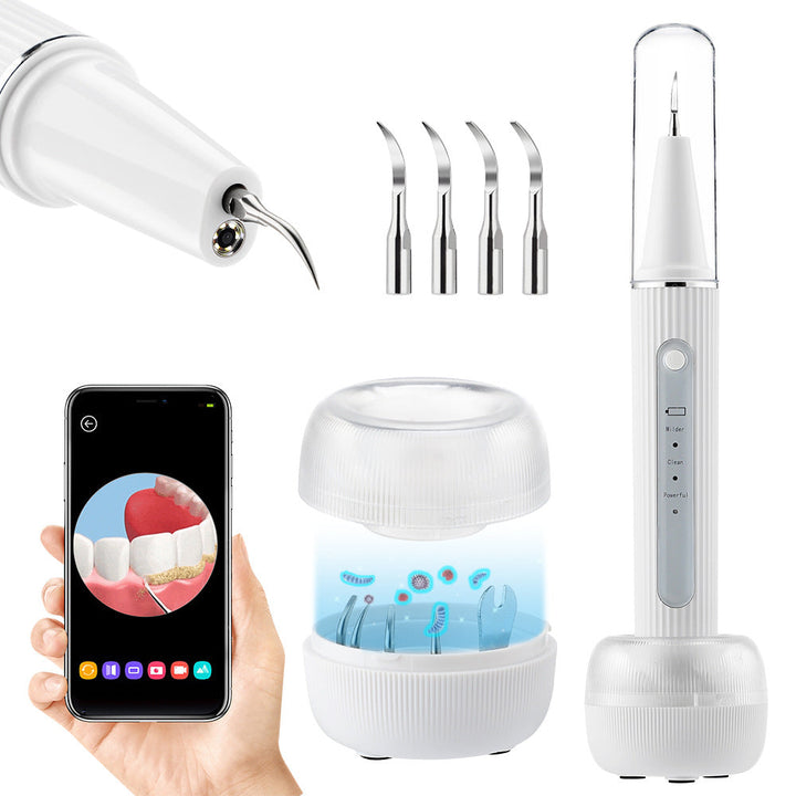 Ultrasound Tooth Cleaner with Camera for at-home plaque & tartar removal. Improve oral hygiene & teeth.
