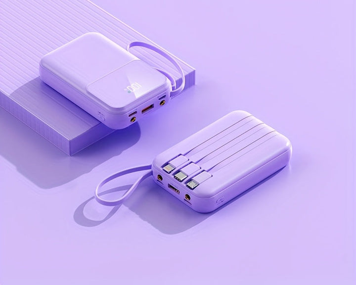 Ultimate mobile accessory: 10000mAh portable charger. Fast charging with multi-device built-in cables.