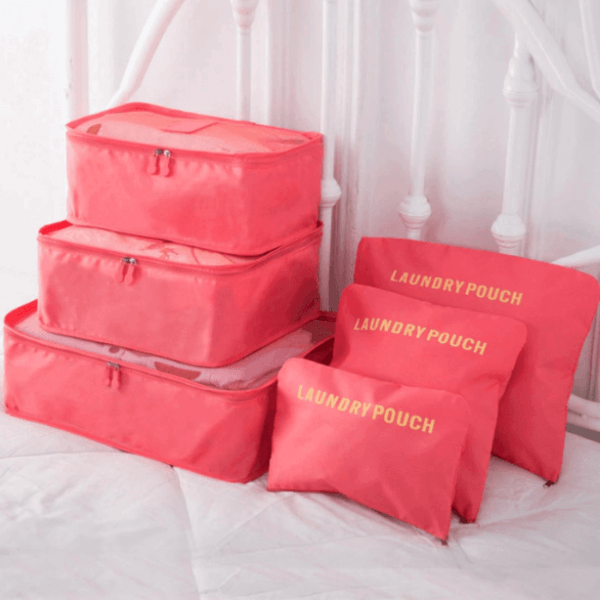 Smart space-saving travel packing set, 12 unisex organizer bags for all your luggage needs.