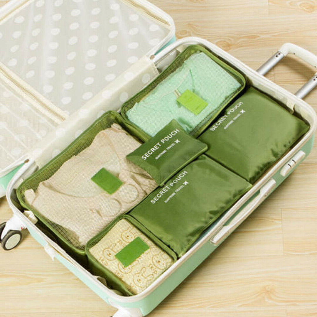 Practical 12-piece luggage organizer set for men & women, perfect for keeping travel items neat.