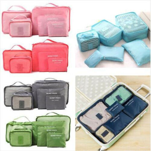 Keep your travel essentials organized with this 12-piece space-saving luggage organizer set.