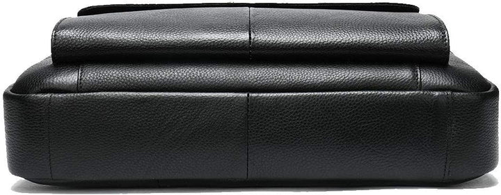 Durable 15" premium cowhide leather briefcase, unisex, with ample organizer compartments for daily essentials.