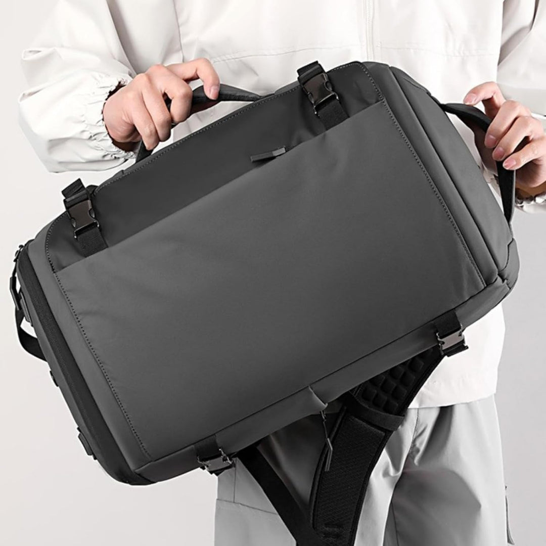 Versatile unisex 15" waterproof laptop backpack, side-open design, USB-C port, ideal for travel, school & work.